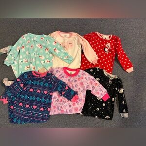 24 month Baby Toddler Girl Zip up Sleeper pajama set 6 pieces lot